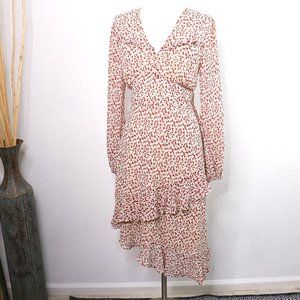 UO URBAN OUTFITTERS Empire Waist Midi Dress : Ditzy Red Floral